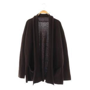 カシミヤ ニットカーディガン ダークブラウン マルチカラー /CX OS SH
