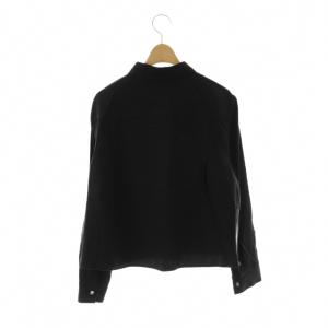 Theory 24SS Fluid Lyocell LS Boxy PKT SH シャツ クロップド 長袖 S ブラック