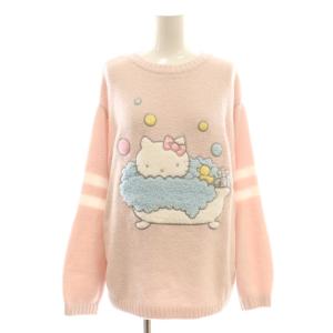 ホーム HOME 25SS HELLO KITTY ニットプルオーバー トップス ルームウェア F ピンク