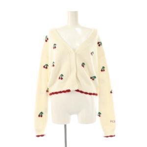 gelato pique セットアップ チェリー柄 ジャガード カーディガン & ショートパンツ F ホワイト /HK OS