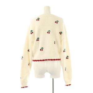 gelato pique セットアップ チェリー柄 ジャガード カーディガン & ショートパンツ F ホワイト /HK OS