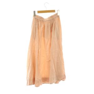 Le glazik 60s LINEN CLOTH ギャザー フレアスカート フレアスカート ロング 36 ピンク /DF
