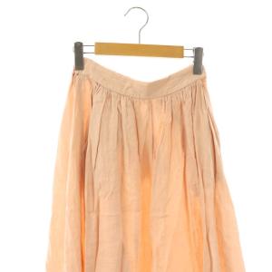 Le glazik 60s LINEN CLOTH ギャザー フレアスカート フレアスカート ロング 36 ピンク /DF
