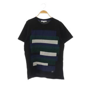 23SS ファブリックミックスTシャツ カットソー 36 ブラック マルチカラー /DO OS