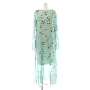 Lily Brown LilyBrown 25SS ビスチェ&シアーワンピースセット 長袖 ロング 花柄 F グリーン 茶 /NR OS
