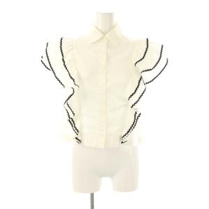 フリル シャツ フレンチスリーブ 34 ホワイト /HK OS