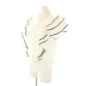 Maison Kitsuné フリル シャツ フレンチスリーブ 34 ホワイト /HK OS