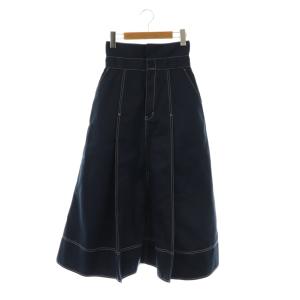 25SS Dickies別注 ステッチロングスカート フレアスカート M ネイビー ホワイト /ES OS