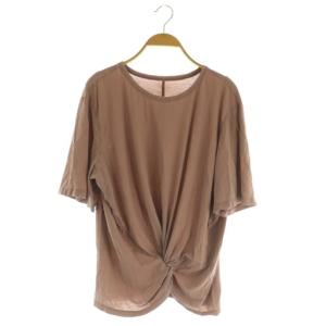 Tシャツ カットソー 半袖 ツイスト ドレープ ピンク /MY OS