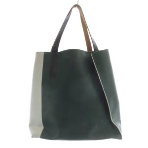 MARNI ポーチ付き トートバッグ ハンドバッグ 緑 グリーン 白 ホワイト /SR