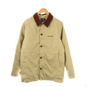 キャンバスカントリーダウンジャケット ジップアップ コーデュロイ M ベージュ ブラウン 2101104