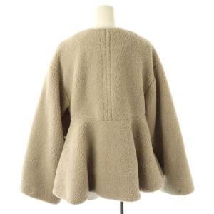 CELFORD 23AW ボアペプラムジャケット ノーカラージャケット 36 グレーベージュ /DF OS