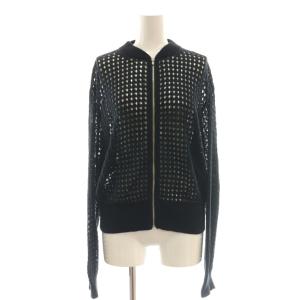 25SS Misca Poppy カーディガン 38 黒 ブラック メッシュ 透かし編み ジップアップ