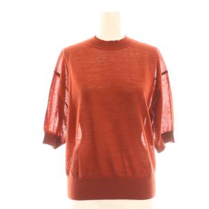 25AW GENEVA LEANNA SWEATER ウールニットカットソー シアー 38 レッドブラウン