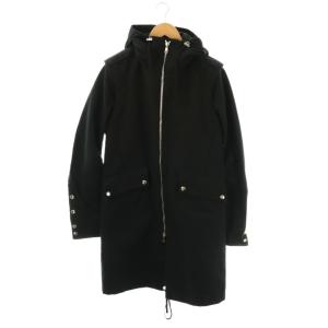 コットン ダブルジップ フーデットコート 44 ブラック