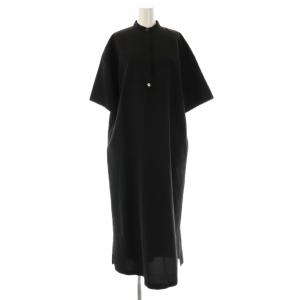 Front design OP ワンピース F 黒 ブラック バンドカラー ロング丈 プルオーバー /CX