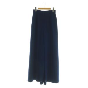 GEORGETTE LOOSE WIDE PANTS ワイドパンツ ハイウエスト フレア 1 ネイビー