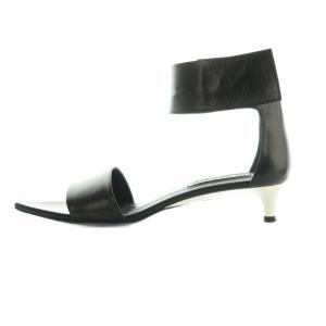 JIL SANDER サンダル ポインテッドトゥ アンクルストラップ 37 24.0cm 黒 ブラック JS36138A /MI