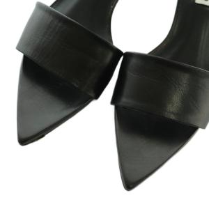JIL SANDER サンダル ポインテッドトゥ アンクルストラップ 37 24.0cm 黒 ブラック JS36138A /MI