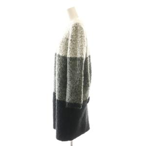 GRACE CONTINENTAL ワンピース 長袖 膝丈 ウール モヘヤ混 38 グレー ダークグレー 黒 /NR OS