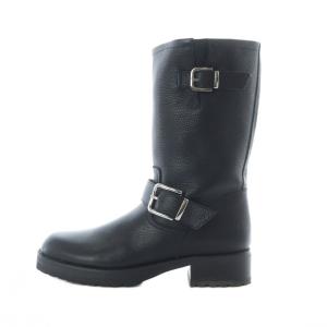 レザーエンジニアブーツ ベルト 黒 ブラック M 23.5cm 25173820653330 /RI OS