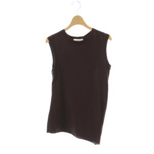 24SS Cotton Sheer Twist タンクトップス カットソー ノースリーブ ブラウン /DF