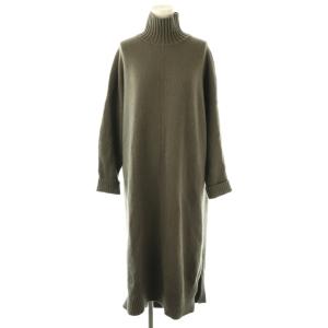 ラムカシミヤ タートルネックワンピース ニット F グレー /CX OS