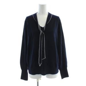 vingt-trois 25AW ウーステッドウールボウタイニット セーター 40 紺 ネイビー /AB