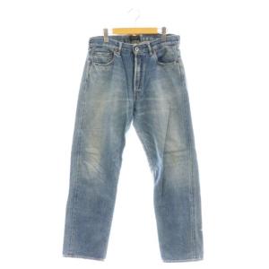 デニムパンツ ジーンズ ボタンフライ ダメージ加工 コットン 30 紺 /NR OS