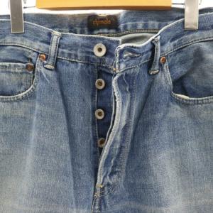 chimala デニムパンツ ジーンズ ボタンフライ ダメージ加工 コットン 30 紺 /NR OS