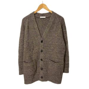 ウール キャメル ニットカーディガン 長袖 S ブラウン FY