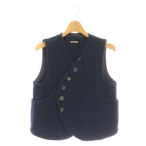 ウール混 ベスト ジレ XS ネイビー /DF OS