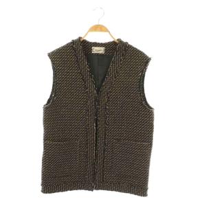 コットンツイードベスト F ブラック /HK OS