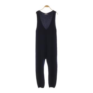 24AW EXスーパーファインウール オールインワン サロペット ニット ネイビー /DF OS