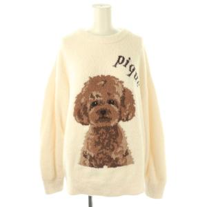 23AW パウダーDOG3柄JQDプルオーバー ニット セーター ルームウェア F オフホワイト ブラウン