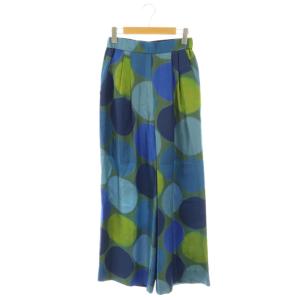 シルクツイルビッグドットプリント2タックワイドパンツ イージー XS マルチカラー