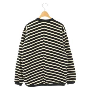 SCYE BASICS StripedCottonJerseyCrewNeckT-Shirtコットンジャージ 36 黒 ブラック