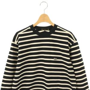 SCYE BASICS StripedCottonJerseyCrewNeckT-Shirtコットンジャージ 36 黒 ブラック