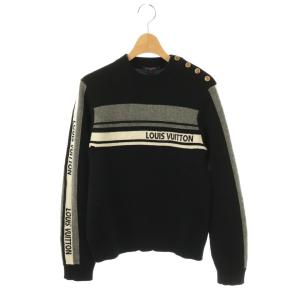 ロゴ カシミヤ ニット プルオーバー S ブラック グレー RW191W LPX FHKL29