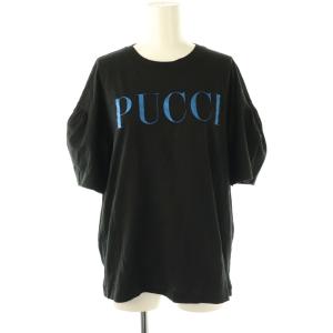 ロゴ ラメ 半袖 Tシャツ カットソー M ブラック ブルー /CX OS