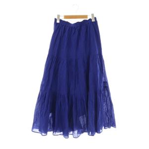 24SS コットンボイルクリンクルティアードスカート フレア ロング F ブルー /DF OS