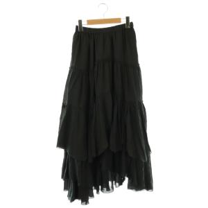 コットンティアードスカート ロング フレア F チャコールグレー /NR OS
