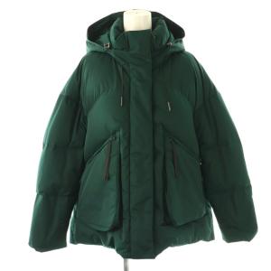 PEツイル Aラインショートダウンジャケット 36 ダークグリーン