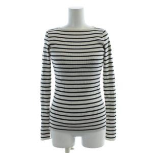 ロンハーマン別注 ボーダーリブカットソー 0 白 ホワイト 黒 ブラック /AB OS