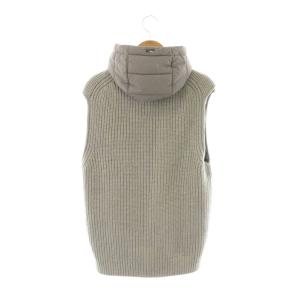 HERNO Resort ドルゲージウールフィッシャーマンズリブフーディーニットベスト 46 グレー