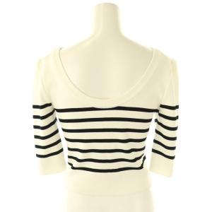 BORDERS at BALCONY BORDER ROUND NECK MINI TOP プルオーバー ニット カットソー 36 ホワイト