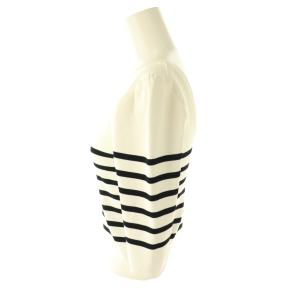 BORDERS at BALCONY BORDER ROUND NECK MINI TOP プルオーバー ニット カットソー 36 ホワイト