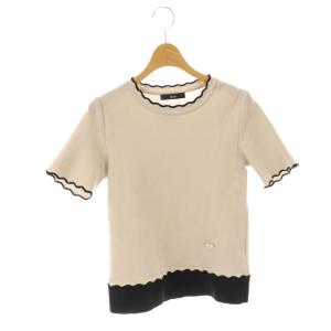 ショートスリーブ スカラップニット カットソー 半袖 36 ライトグレージュ 5322130 /HK OS