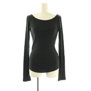 薄手 長袖ニット セーター リブ ダークグレー /HK OS SH