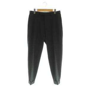 フランネル9分丈 トラウザーズパンツ テーパード M ブラック /MY OS SH